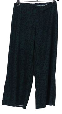 Dámské khaki-černé vzorované culottes kalhoty New Look 