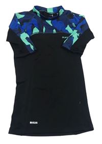 Černo-zeleno-tmavomodré UV tričko Decathlon