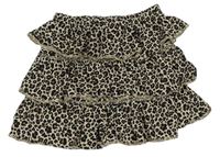 Béžová bavlněná vrstvená sukně s leopardím vzorem zn. H&M