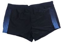 Pánské černo-modré nohavičkové plavky s pruhy Crane 