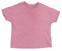 Růžové melírované crop tričko s kytičkou M&S