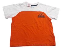 Cihlovo-bílé tričko s logem zn. Adidas