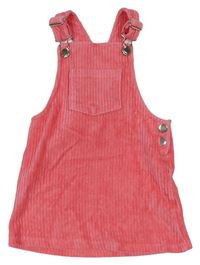 Růžové manšestové laclové šaty F&F
