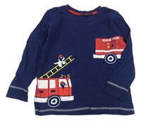 Tmavomodré pyžamové triko s hasiči impidimpi