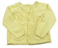 Žlutý propínací svetr s copánkovým vzorem Nutmeg