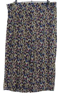 Dámské barevné květované culottes kalhoty Nutmeg 