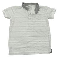Bílo-šedé pruhované polo tričko Urban