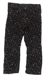 Tmavošedé manšestrové kalhoty s leopardím vzorem Lupilu