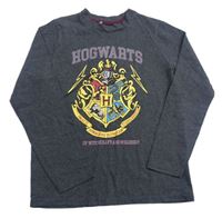 Tmavošedé melírované triko s erbem - Harry Potter zn. Primark