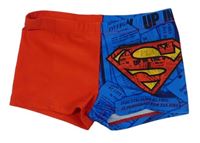 Červeno-modré nohavičkové plavky s logem Supermana DC