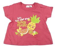 Růžové tričko s ovocem Ergee