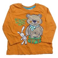 Oranžové triko s medvědem a zajícem Liegelind