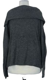Dámský tmavošedý svetr s komínovým límcem zn. H&M