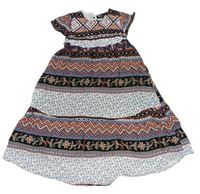 Tmavomodro-bílo-barevné vzorované lehké šaty Lupilu