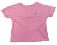 Růžové tričko s jednorožcem F&F