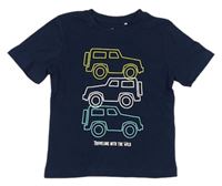 Tmavomodré tričko s auty Topolino