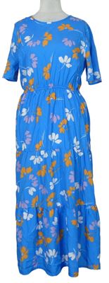 Dámské modré květované midi šaty Influence 