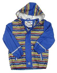 Modro-pruhovaná nepromokavá jarní bunda s kapucí Lupilu