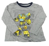 Šedé melírované triko s Transformers 