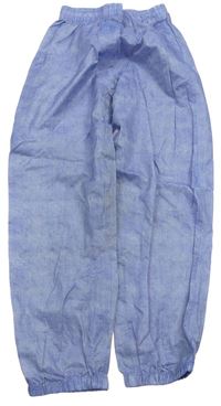 Modré šusťákové kalhoty 