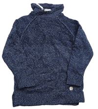 Tmavomodrý melírovaný svetr Zara