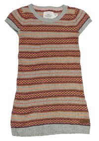 Šedo-barevné vzorované pletené šaty H&M
