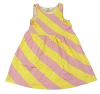 Žluto-růžové pruhované bavlněné šaty H&M