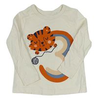 Smetanové triko s tygrem George 