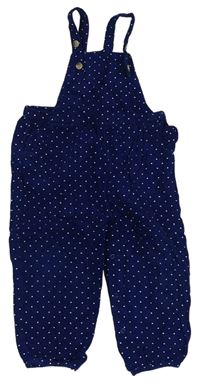 Tmavomodré puntíkaté manšestrové laclové kalhoty John Lewis
