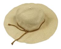 Béžový slaměný klobouk se třpytkami H&M