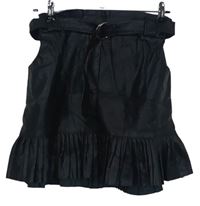 Dámská černá koženková sukně s páskem 