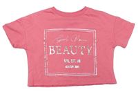 Růžové mikinové tričko s nápisem Matalan