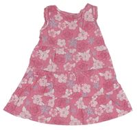 Růžové květované šaty 