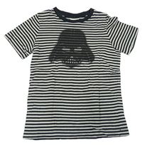 Černo-světlešedé pruhované tričko se Star Wars hanna Andersson