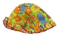 Limetkovo-oranžový květovaný letní klobouk St. Michael
