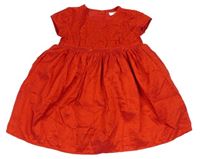 Červené slavnostní šaty s krajkou a flitry M&Co