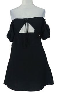 Dámská černá šatová tunika s odhalenými rameny zn. H&M
