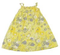 Žluté letní šaty s kytičkami Vertbaudet