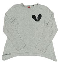 Šedé melírované triko se srdcem S. Oliver