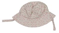 Bílo-růžový vzorovaný klobouk zn. Mothercare
