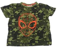 Khaki army tričko se Spidermanem Marvel
