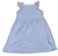 Bílo-modré pruhované bavlněné šaty H&M