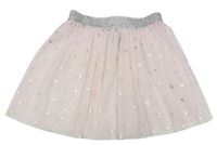 Světlerůžová síťovaná sukně se stříbrným pasem Primark