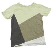 Zeleno-béžovo-šedé tričko s nápisy George