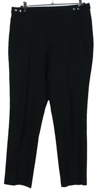 Dámské černé vzorované kalhoty s puky F&F