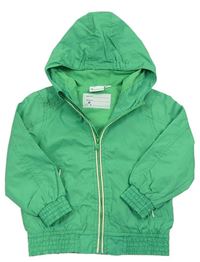 Zelená šusťáková jarní bunda s kapucí Impidimpi