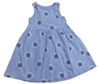 Modré bavlněné květované šaty F&F