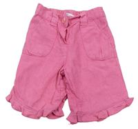 Růžové lněné capri kalhoty John Lewis