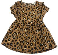 Béžové šaty s leopardím vzorem E-Vie