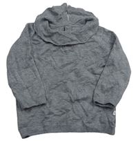 Šedý melírovaný slabý svetr s límečkem F&F